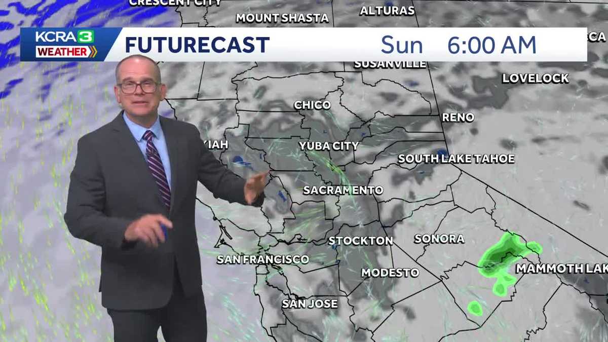 Clouds increasing overnight with cooler temperatures and rain chances Sunday