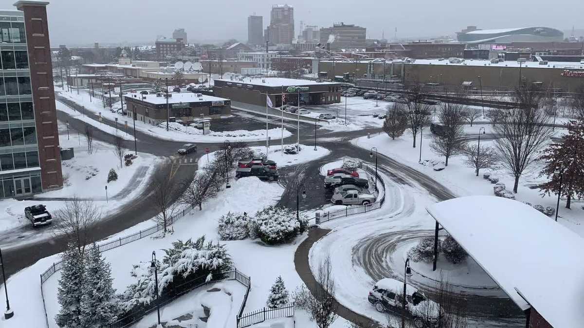 Video Time lapse captured in Manchester of snow storm and clean up