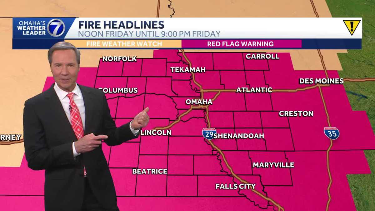 Fire weather concerns around Omaha into Friday and Saturday