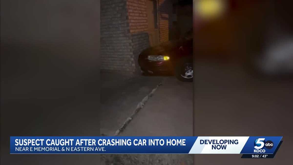 Driver captured after crashing through backyard and into OKC home