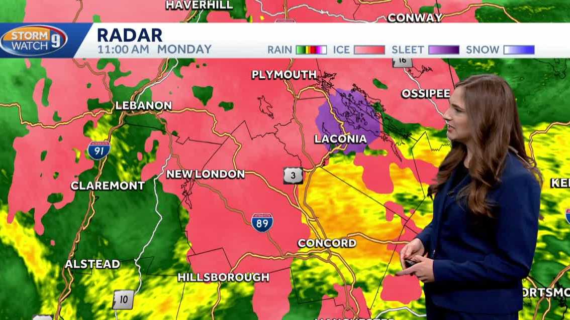 Video: Freezing rain, rain continue in New Hampshire