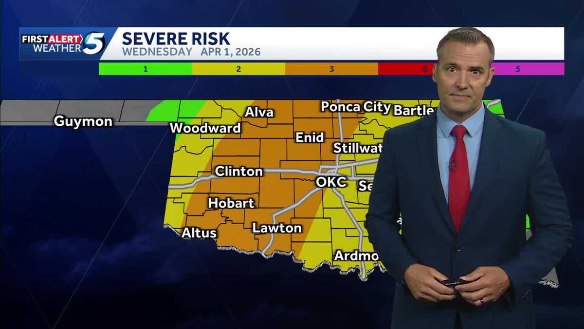 Severe storms likely later Wednesday
