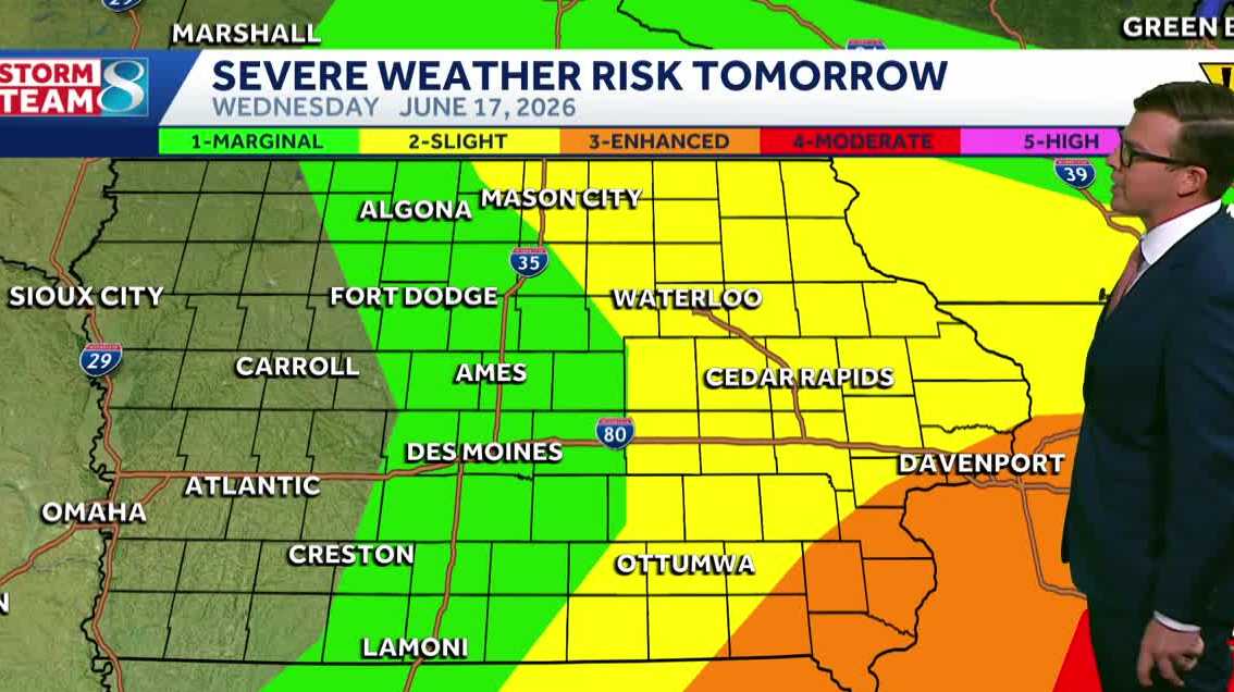 Iowa weather: Strong winds blow back the severe weather threat for Wednesday