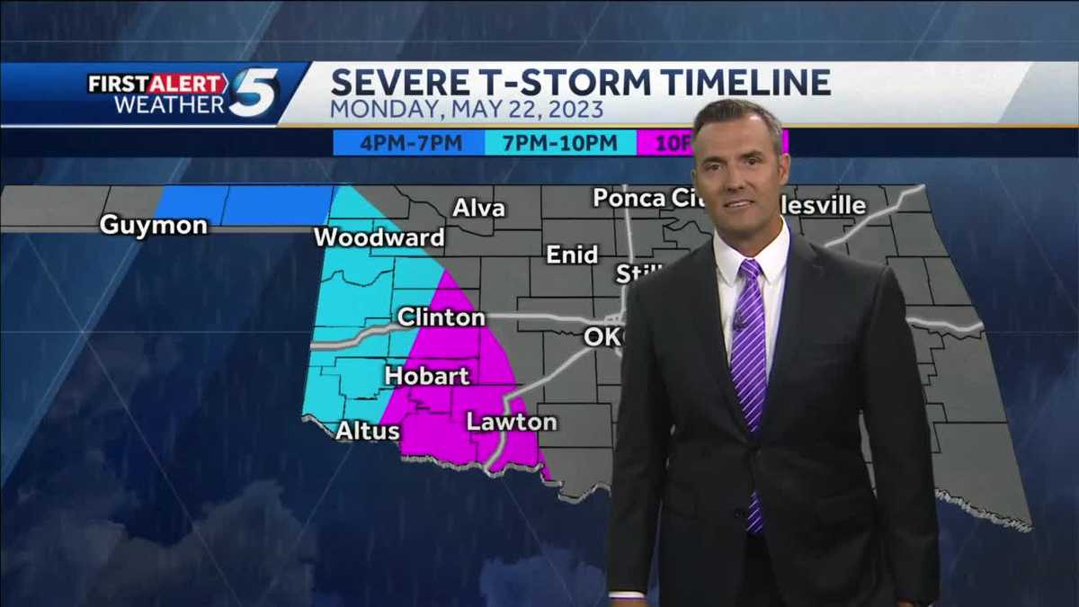 Parts of Oklahoma have low risk of severe storms Monday night