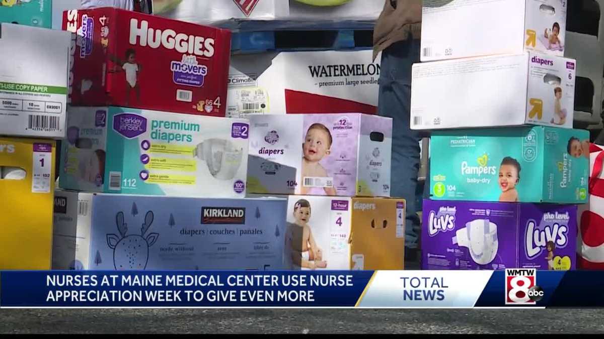 Maine Medical Center nurses fill truck with diapers, baby goods