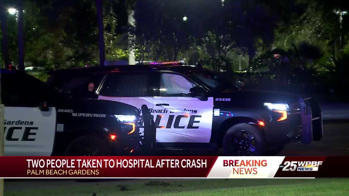 Two hospitalized in Palm Beach Gardens crash