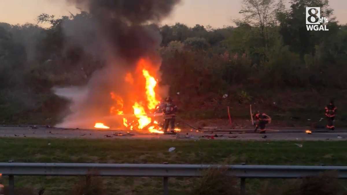 Video, photos show fire, wreckage of deadly I-81 crash - WGAL