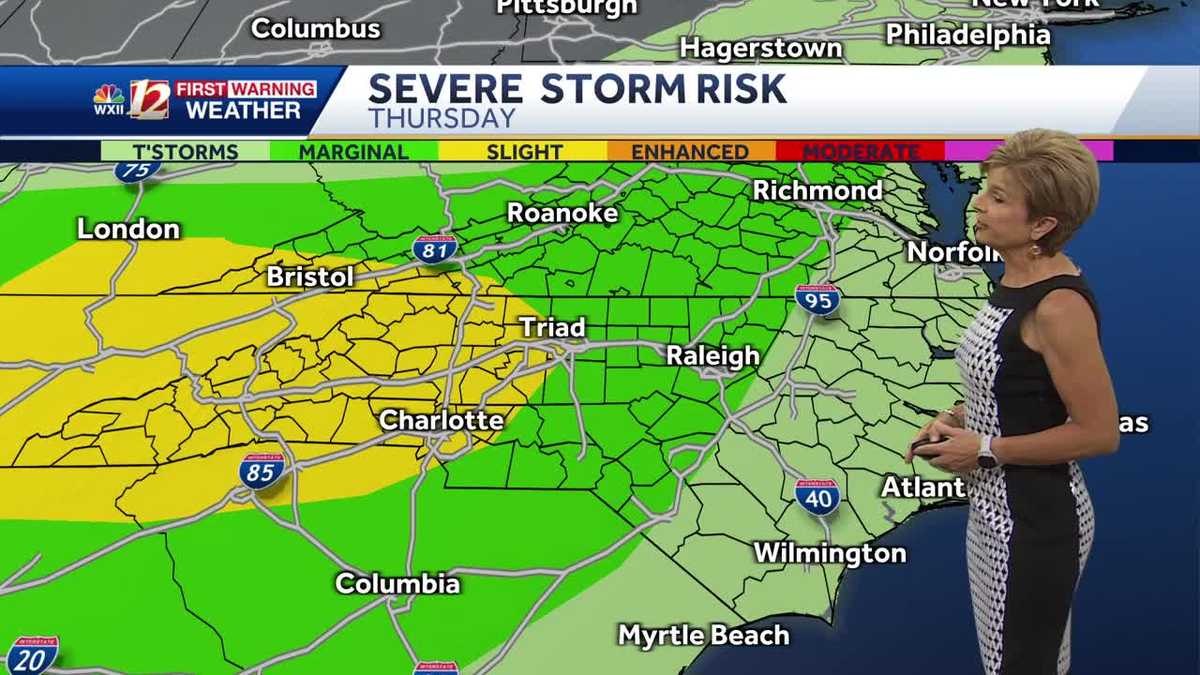 Severe storm risk returns to North Carolina Thursday and Friday