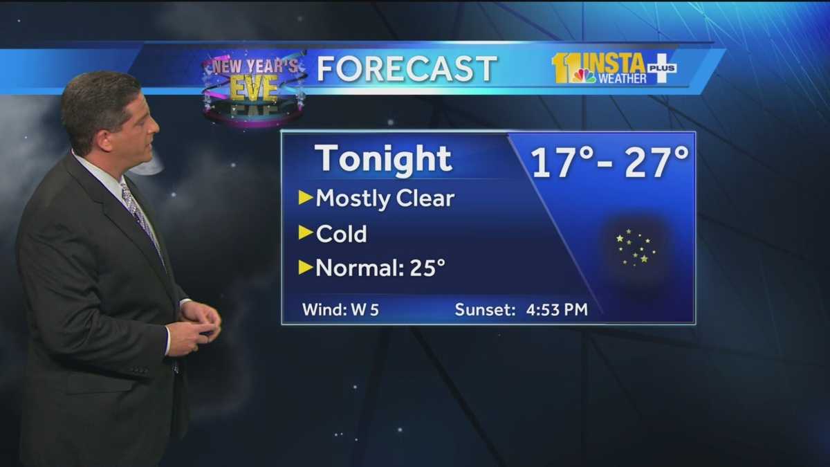 Mostly clear, cold conditions on New Year's Eve