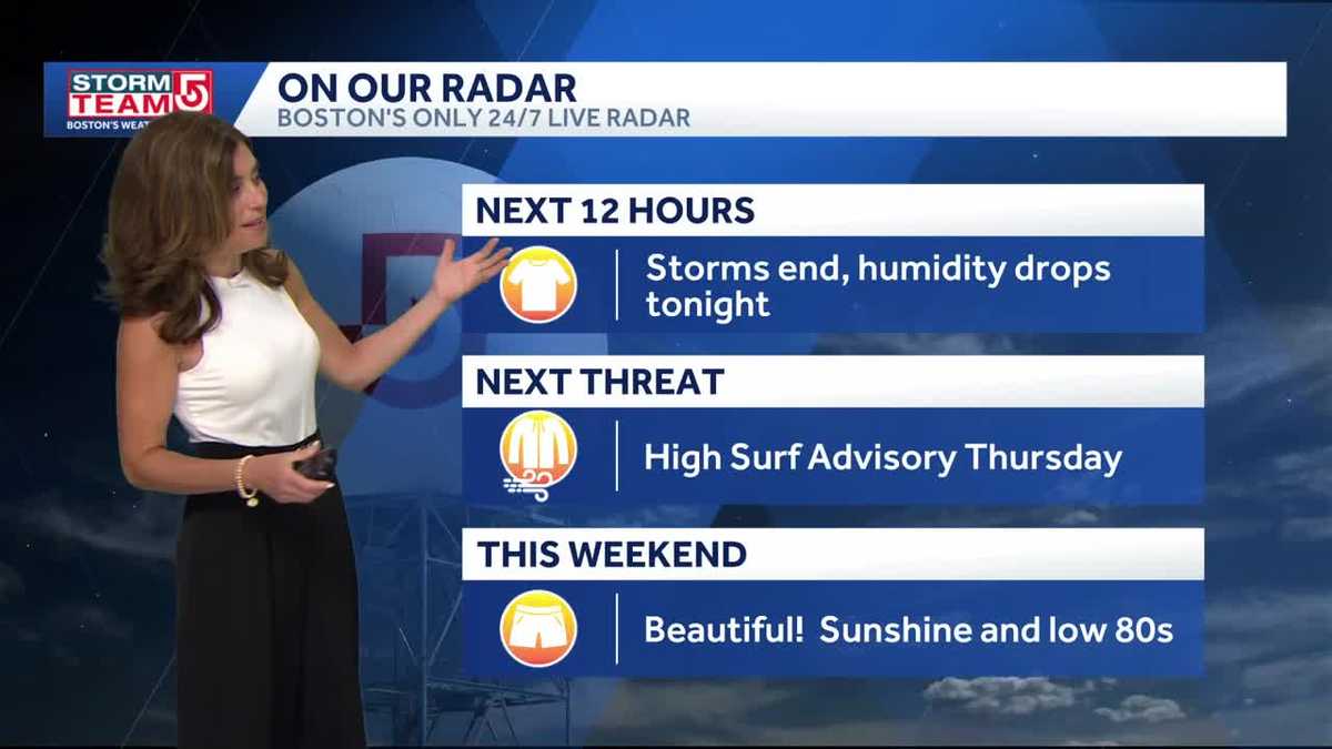 Video: Less humid Thursday, dry weekend weather