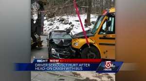 Driver seriously hurt, 5 students injured in school bus crash