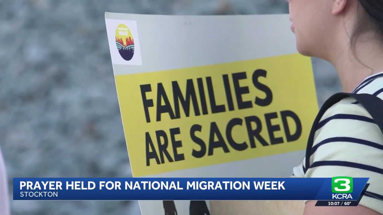 Stockton faith leaders pray outside ICE facility during National Migration Week