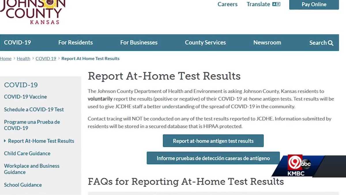 Johnson County, KS launches new website to self report COVID19 athome