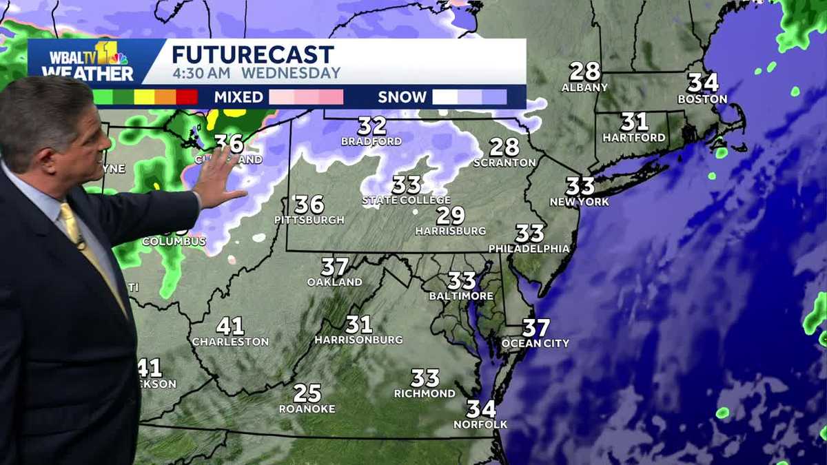 Cold in Maryland Tuesday with temps only in the 30s