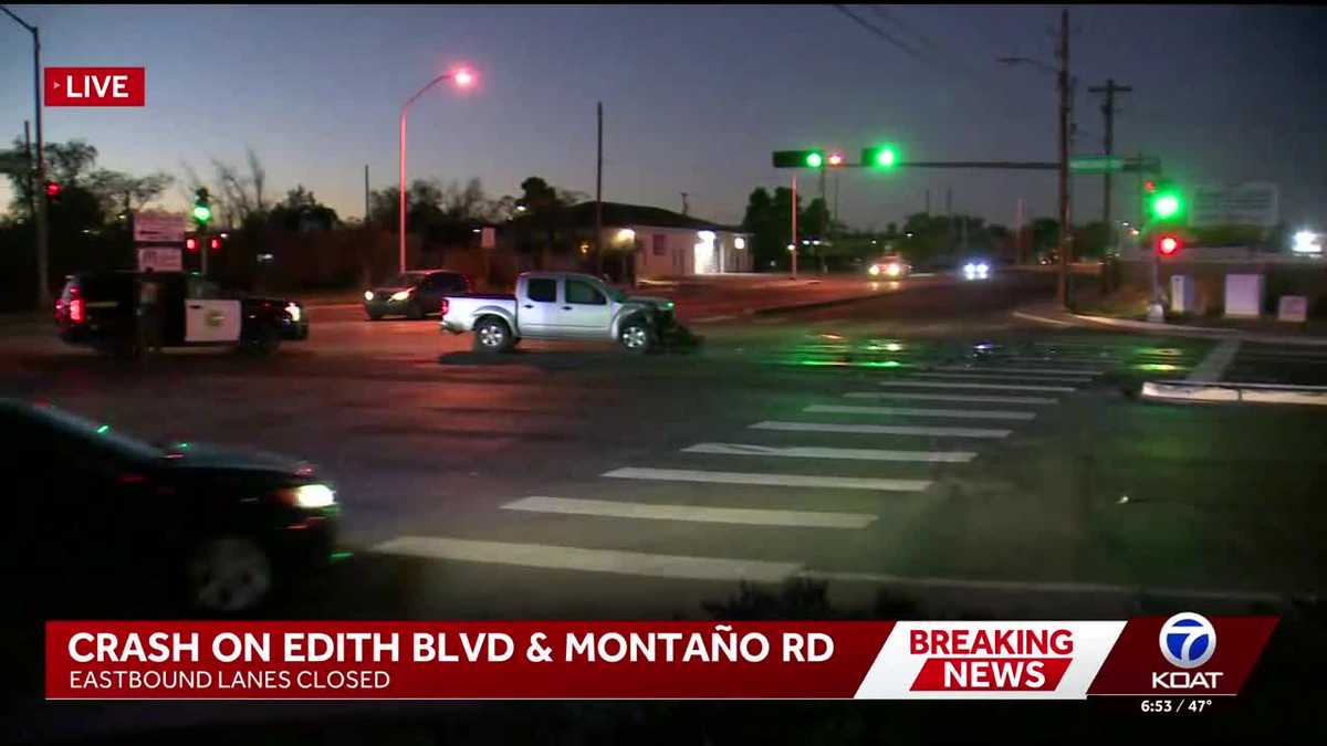 Crash closes eastbound Montano Road at Edith Blvd