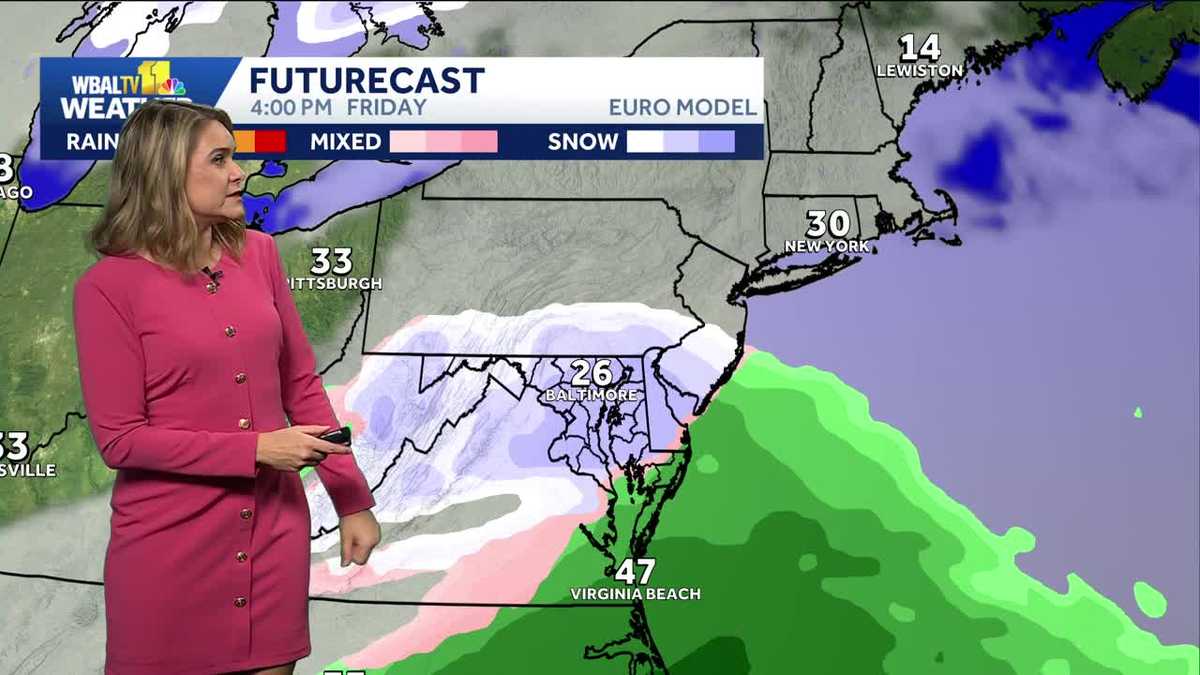 Baltimore region could see snow on Friday; Here's how much