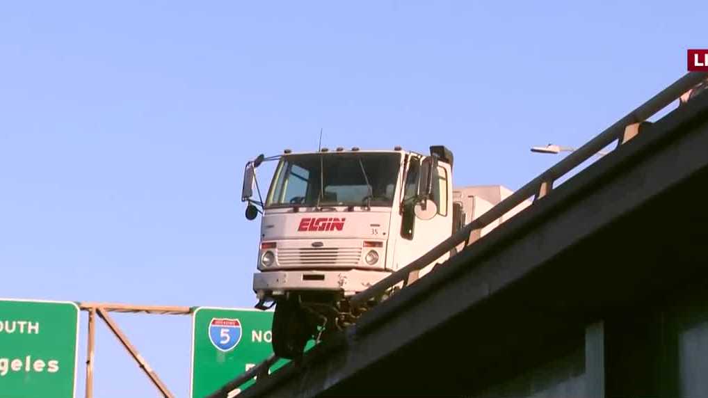 Street sweeper stranded after accident on Sacramento highway