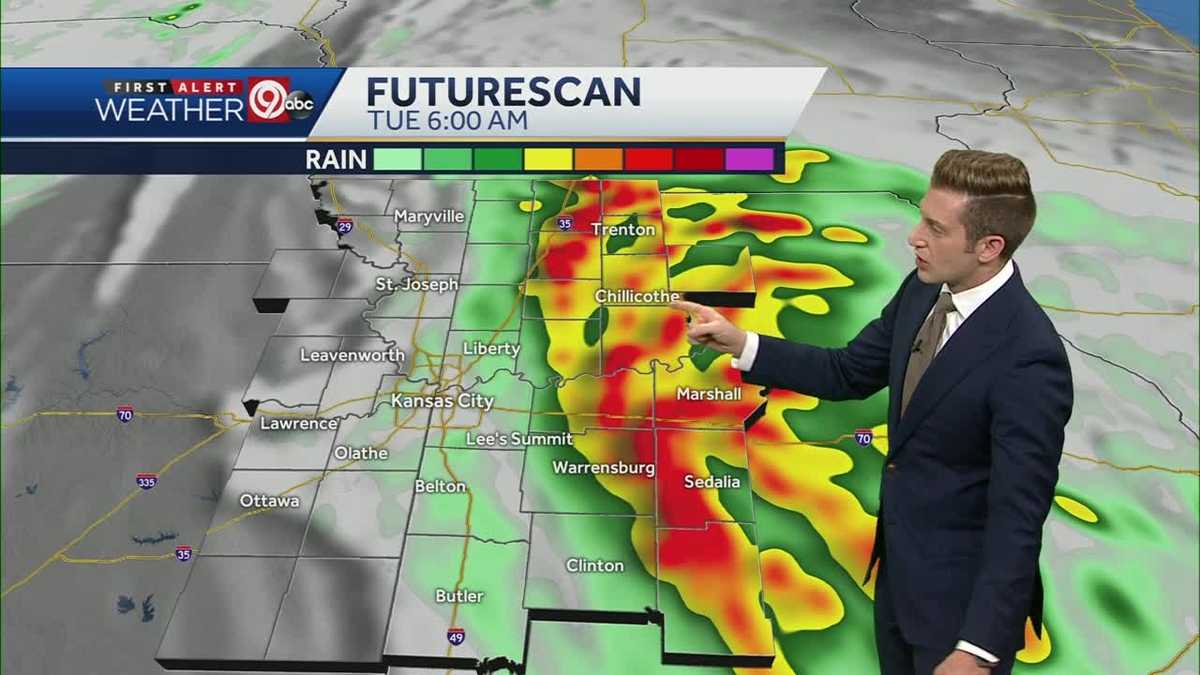 Hot and humid Monday, unusual rain pattern Tuesday