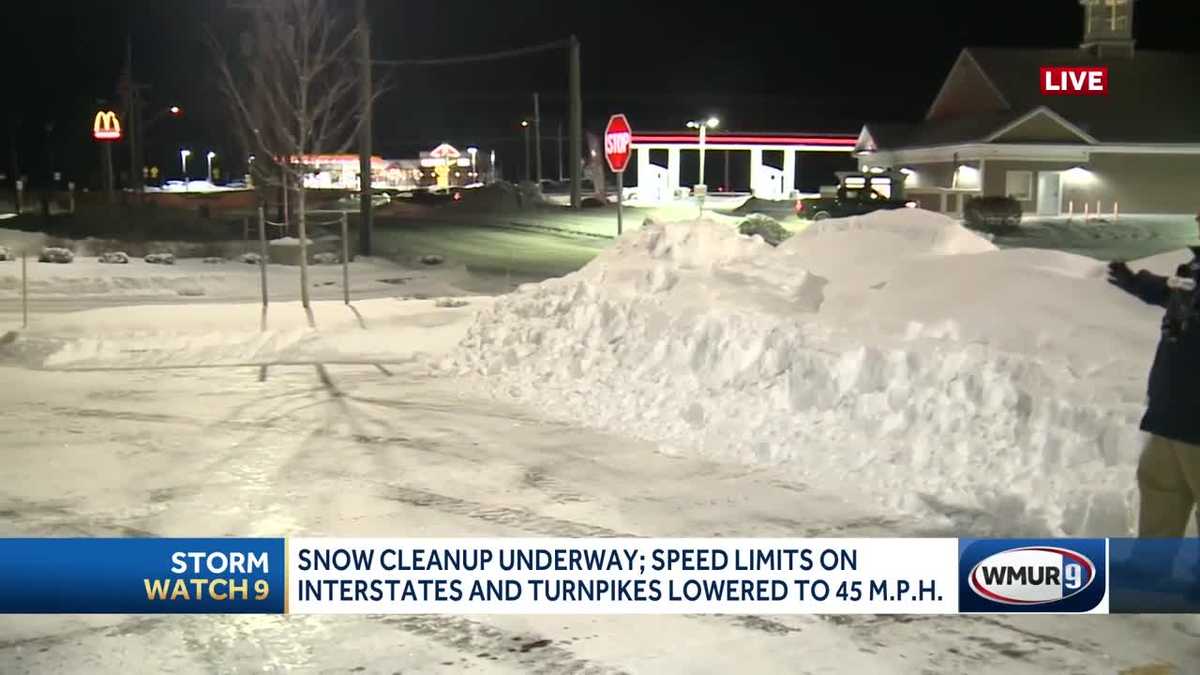 Snow cleanup underway after several inches accumulate across NH