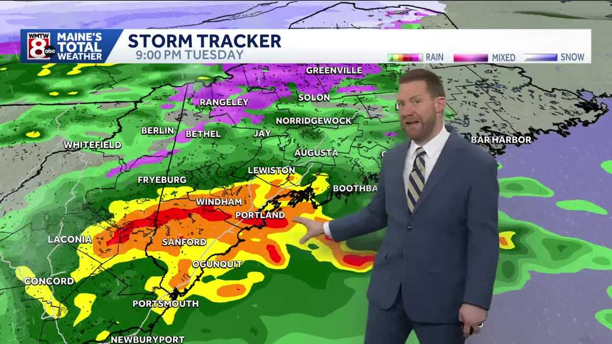 Timing out the torrential rain set to arrive in Maine Tuesday night