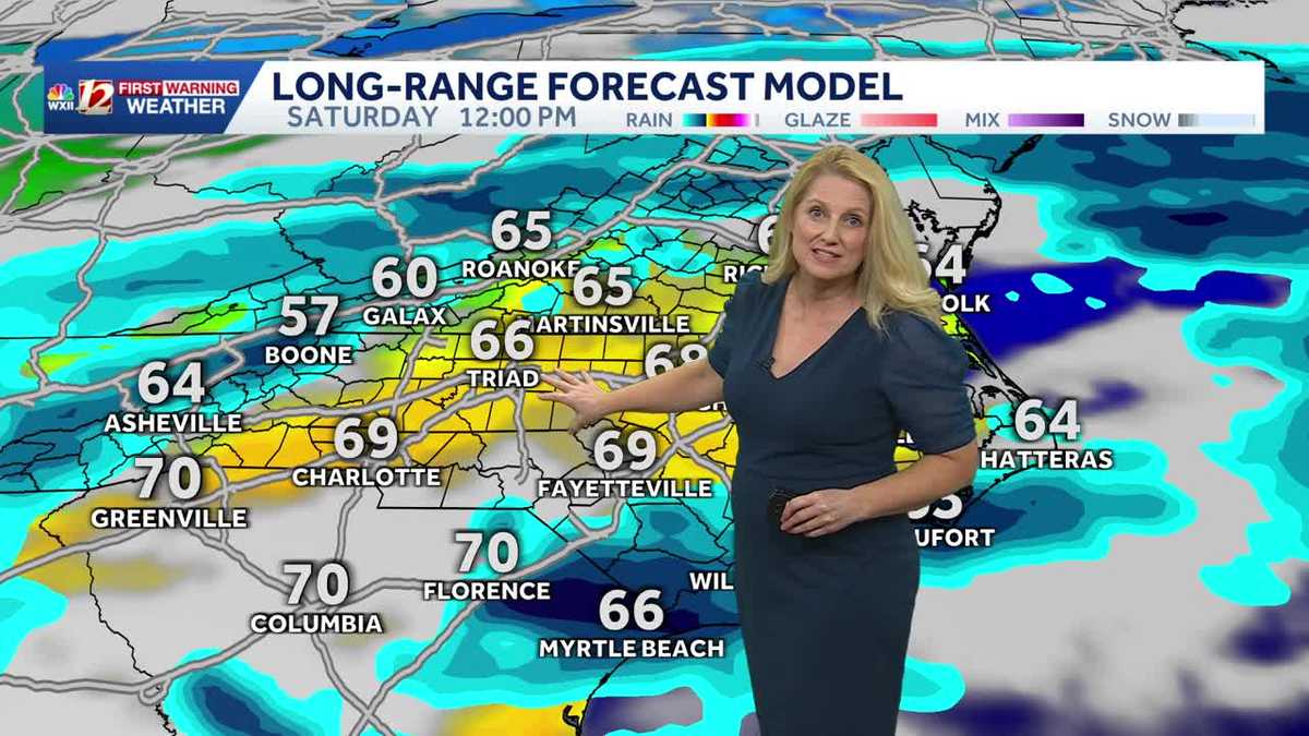 Morning fog in North Carolina, 70s & stray storms