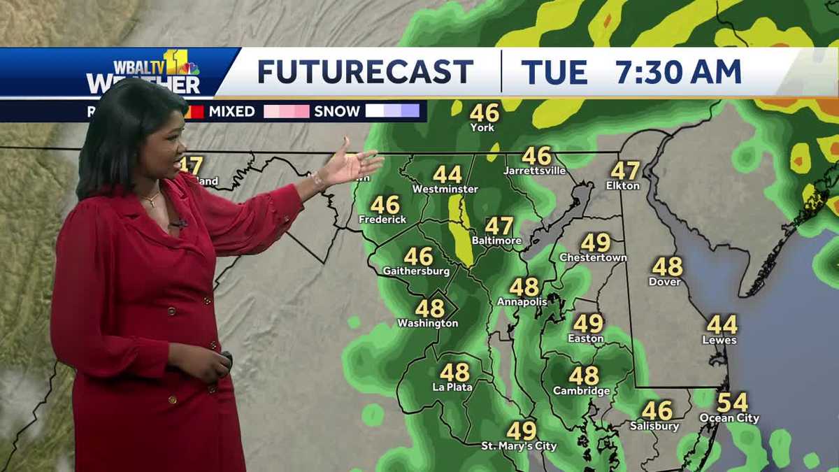 Warmer and wet for next couple of days with steady showers