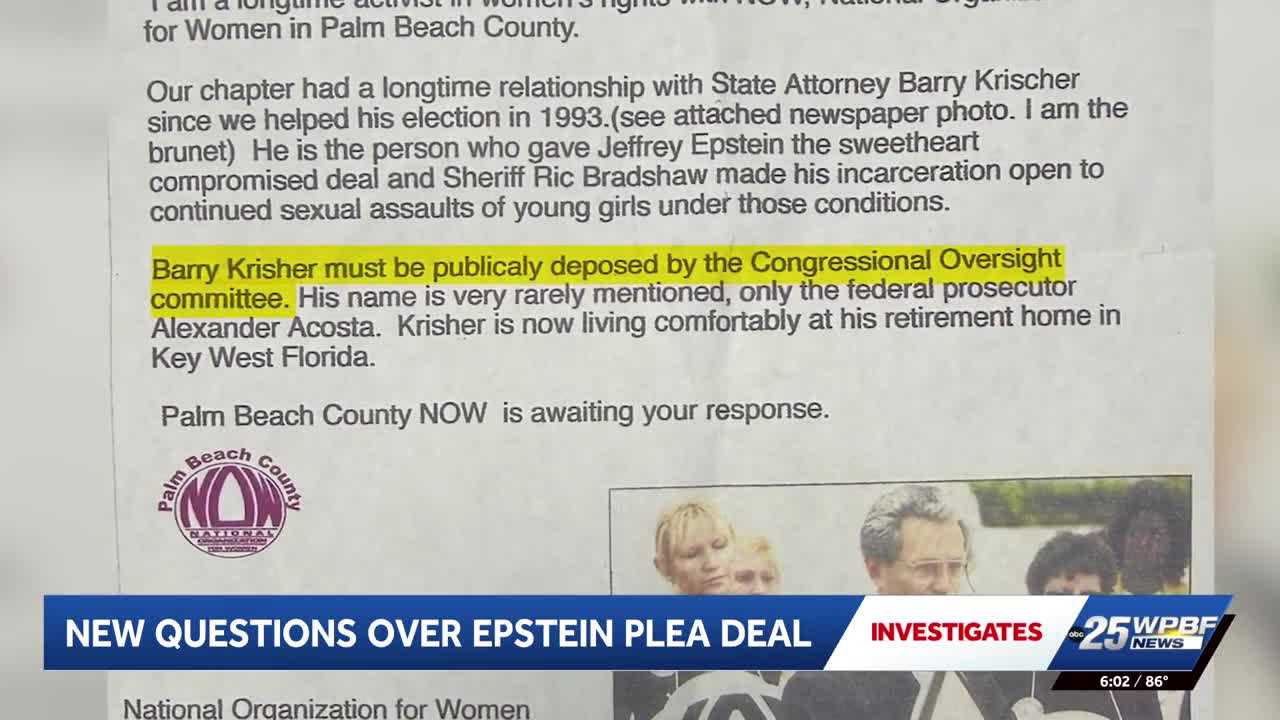 Epstein plea deal faces new pressure as calls grow to question Barry Krischer under oath