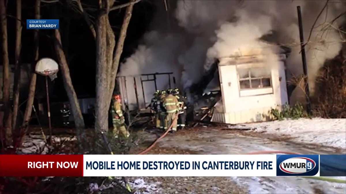Canterbury mobile home destroyed in fire