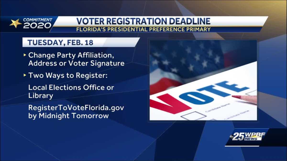 Voter deadline for Florida's presidential primary tomorrow