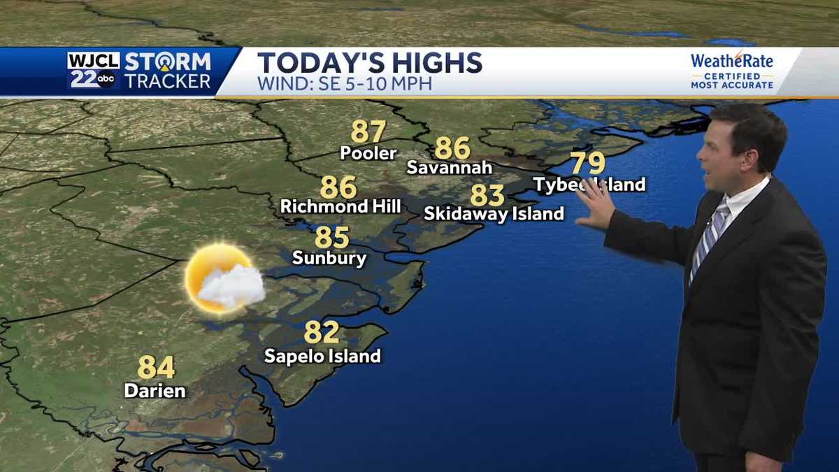 Dry weather today but showers or storms possible by the weekend - WJCL