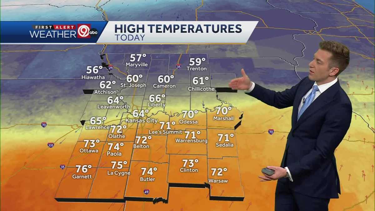 Much warmer this afternoon, chance of storms overnight