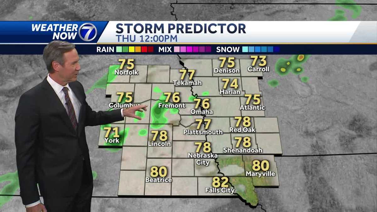 Shower chance Thursday in Omaha with more clouds