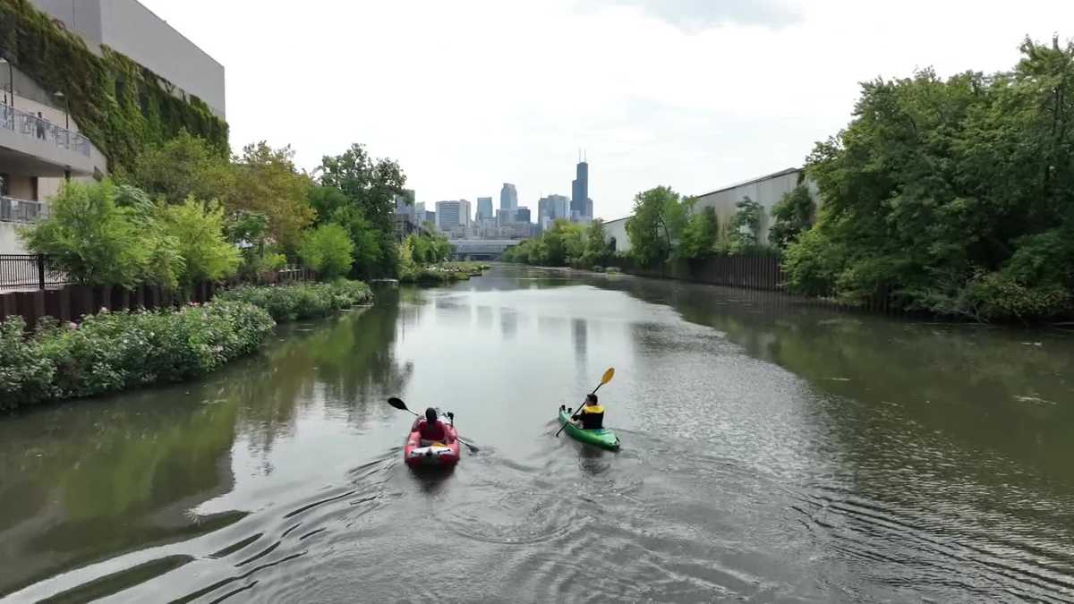 Man kayaks across the Chicago River to commute to work