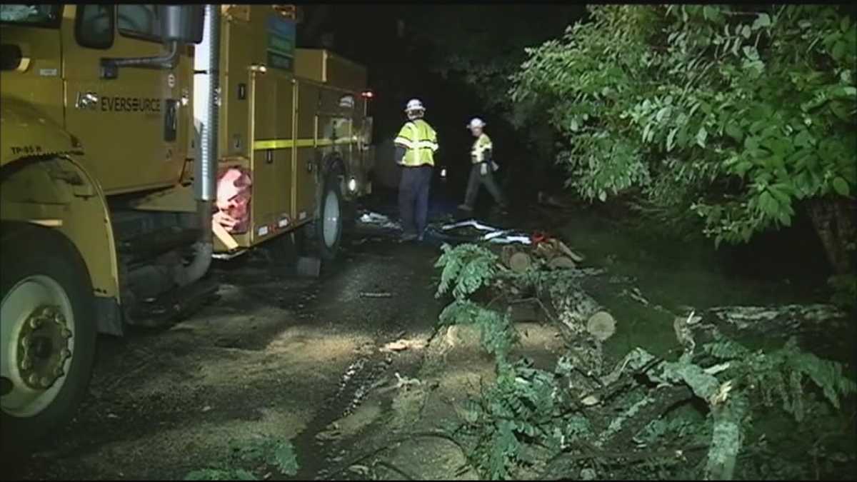 Mother and daughter trapped when power lines fall on car