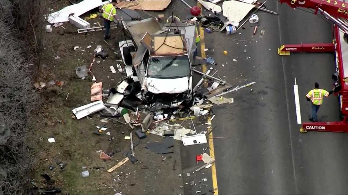 Driver seriously injured after box truck crashes on I-495 in Berlin