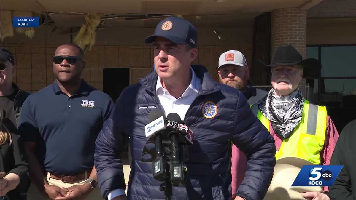 Gov. Kevin Stitt tours Tulsa Tech's Peoria campus after storm damage