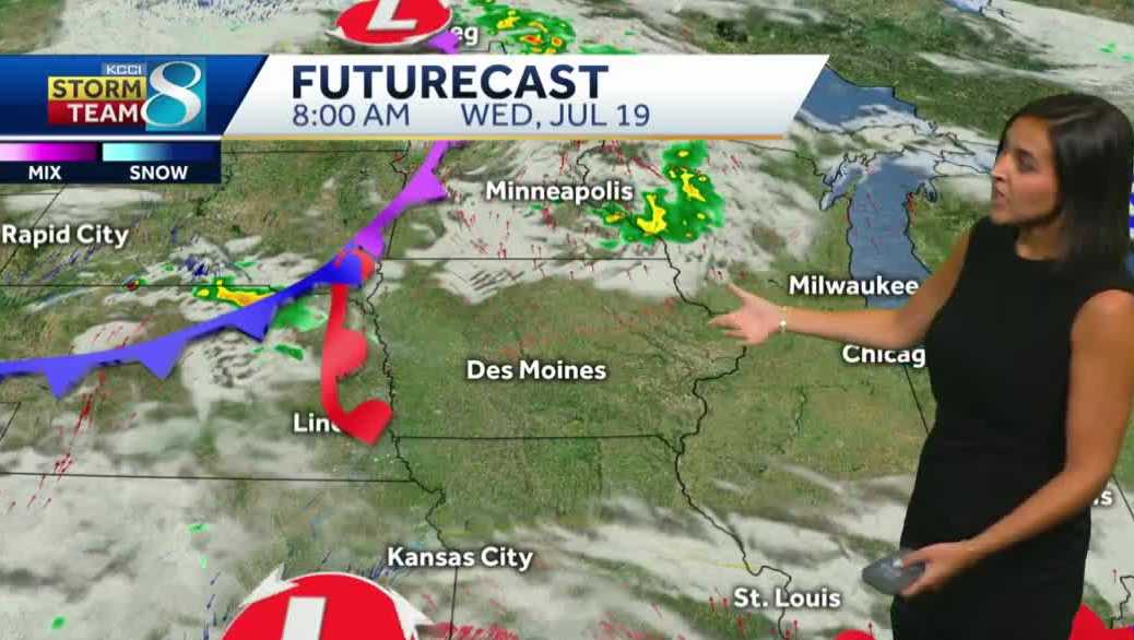 Temperatures rise and parts of Iowa see storms Wednesday