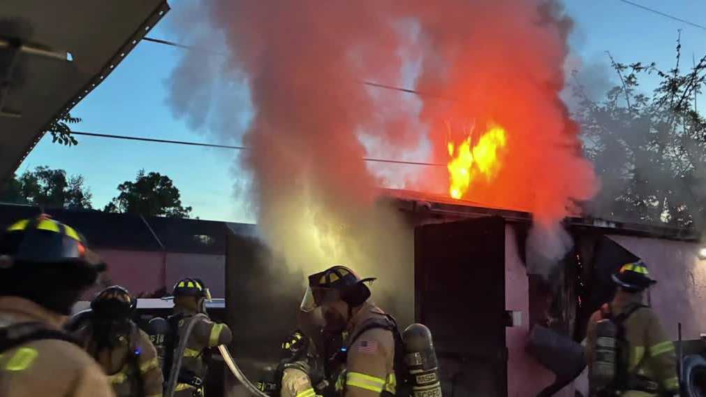 Crews battle shed fire at San Carlos Park home - WBBH