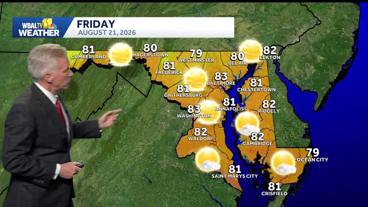 Clearing skies into Friday for the Baltimore area