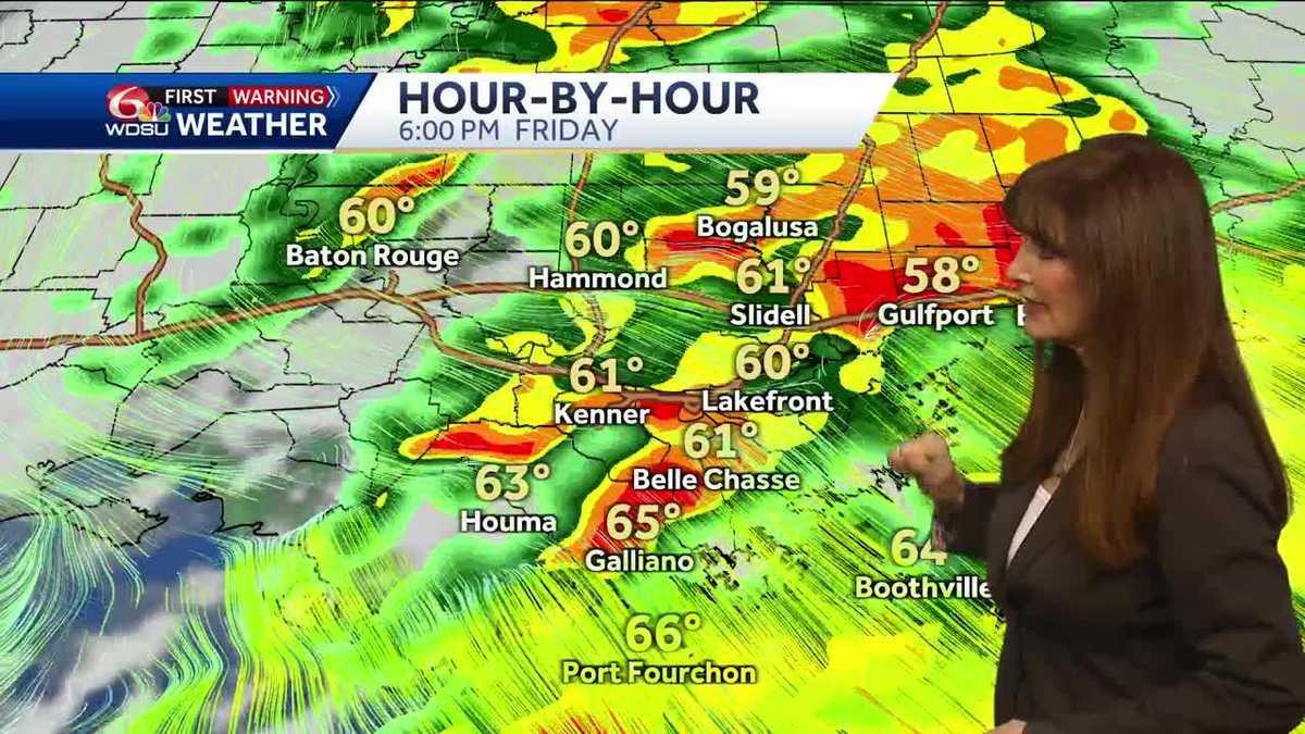 New Orleans forecast storms Friday severe weather rain chances