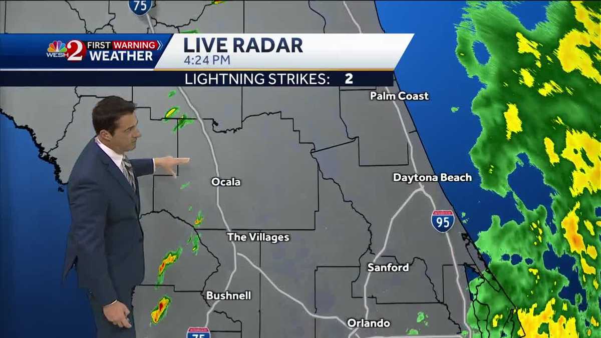 Strong storms in Central Florida Monday afternoon