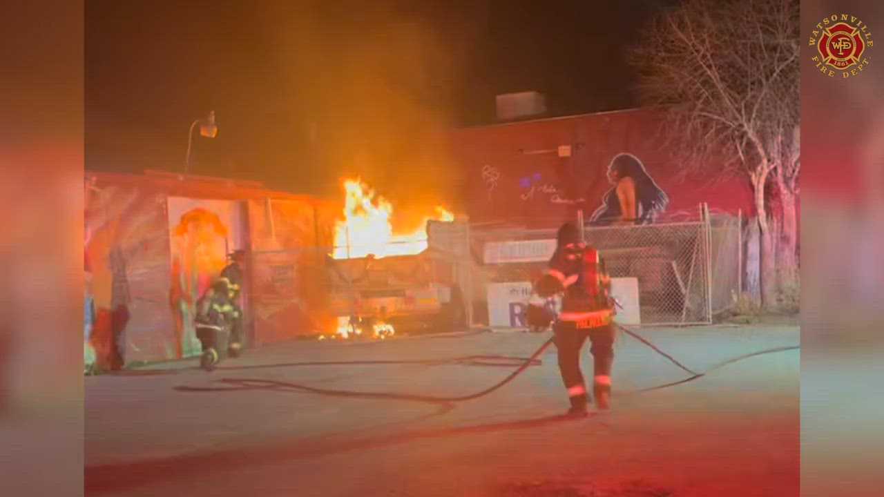 Video: Habitat for Humanity truck destroyed in downtown Watsonville fire