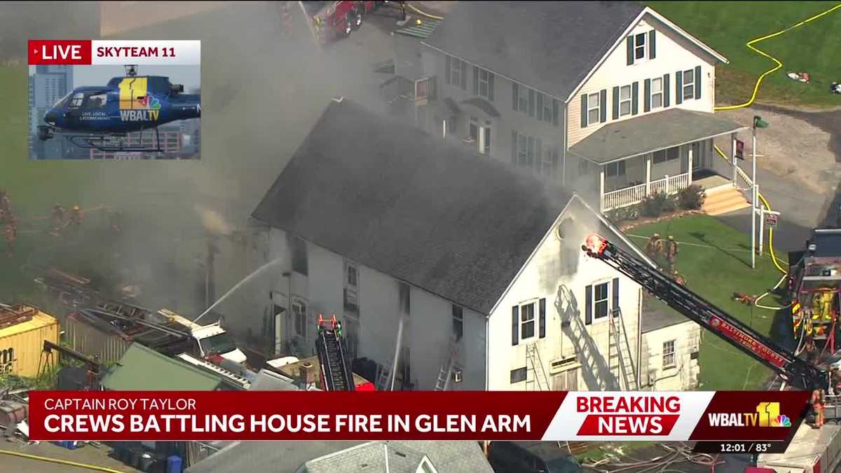 Multiple firefighter crews battle 2-alarm fire at small business in Glen Arm