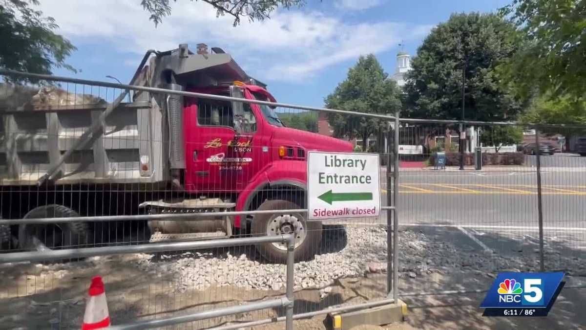 Construction resumes outside library in Downtown Brattleboro to make building entrances safer