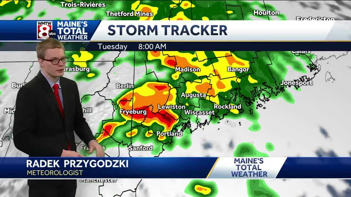 Spotty showers today with heavy rain Tuesday
