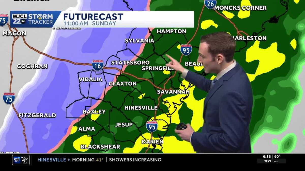 Rain moves in tonight... wintry mix possible for portions of SE Georgia and the Lowcountry on Sunday