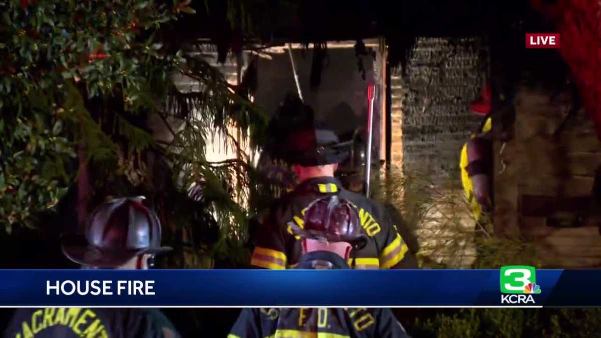 Fire crews battle heavy house fire in South Sacramento
