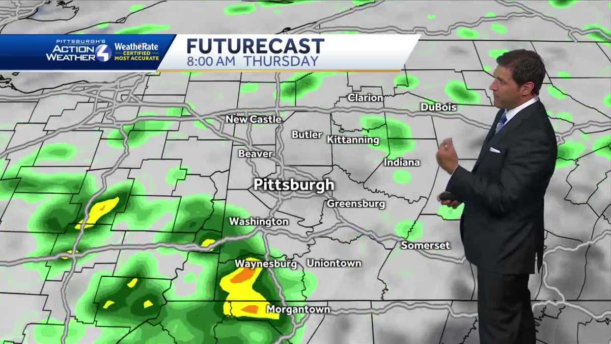 Scattered showers tonight, chance for thunderstorms on Thursday