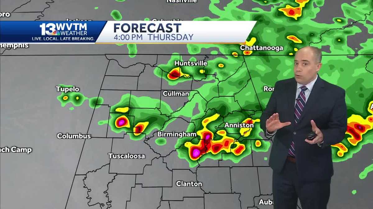 Strong storms with gusty winds, intense lightning and heavy rain