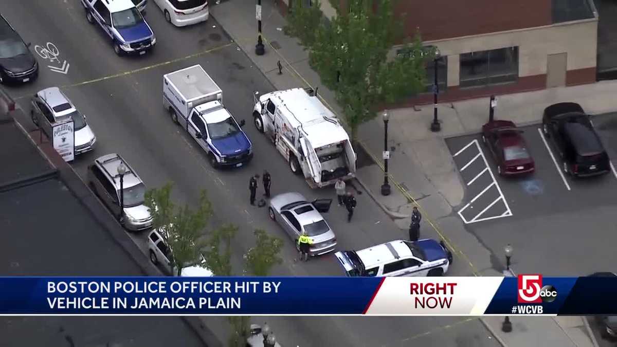 Boston police officer hit by vehicle in Jamaica Plain
